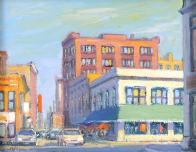 Mark Horton Mark Horton b 1953 Corner Cafe in City 11 x 14 