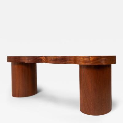 Mark Leblanc Organic Modern Bench in Solid African Sapale Mahogany