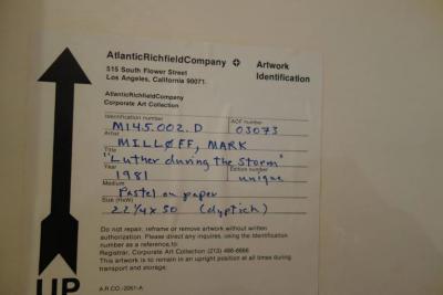 Mark Milloff Luther During the Storm 1981 Framed Grisaille Pastel Diptych by Mark Milloff