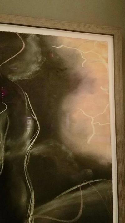 Mark Milloff Luther During the Storm 1981 Framed Grisaille Pastel Diptych by Mark Milloff