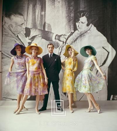 Mark Shaw 20s Backdrop Mark Bohan with Models in Dior 1961