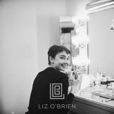 Mark Shaw Audrey Hepburn Looking Back Smiling Backstage at Ondine 1954