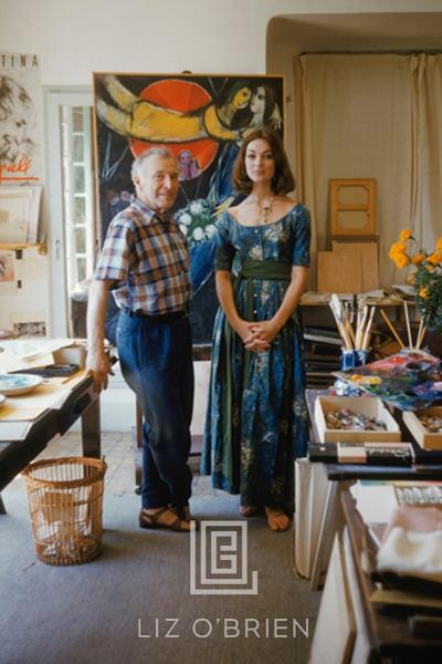 Mark Shaw Chagall Le Soliel Rouge and Ivy Nicholson wearing McCardell