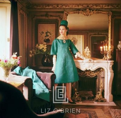 Mark Shaw Designers Homes Teal Dior Gown in Gold Room 1960