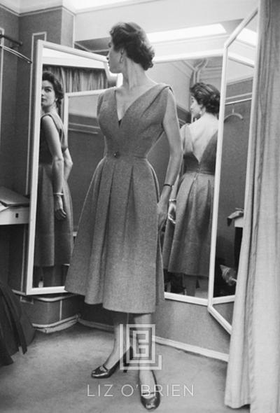 Mark Shaw Dior Gais Paris Ensemble in Two Mirrors 1953