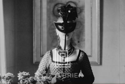 Mark Shaw Dior St Laurents Mask with Lola Dress 1958