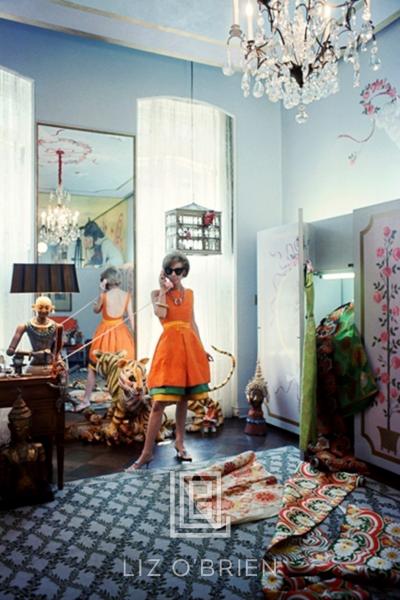 Mark Shaw Tiger Morse in Orange on Phone 01 New York 1962