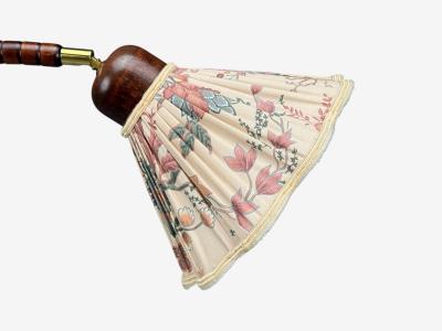 Marksl jd Attribution Floor Lamp Stained Wood Fabric Sweden 1970s