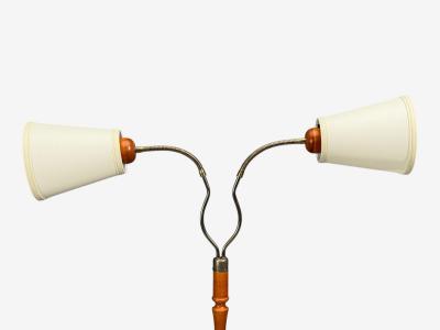 Marksl jd Floor Lamp Light Wood Metal Fabric Sweden 1990s