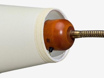 Marksl jd Floor Lamp Light Wood Metal Fabric Sweden 1990s