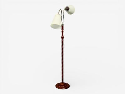 Marksl jd Floor Lamp Wood Metal Fabric Sweden 1970s