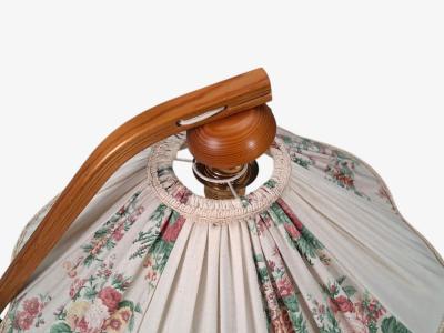 Marksl jd Swedish Modern Adjustable Floor Lamp Pine Fabric Sweden 1970s