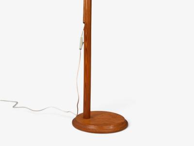 Marksl jd Swedish Modern Adjustable Floor Lamp Pine Fabric Sweden 1970s