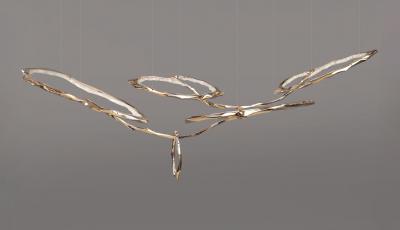 Markus Haase Bronze and Onyx Cloud Chandelier No 1 USA