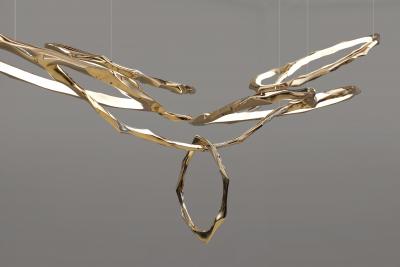 Markus Haase Bronze and Onyx Cloud Chandelier No 1 USA