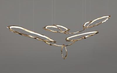 Markus Haase Bronze and Onyx Cloud Chandelier No 1 USA