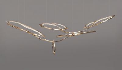 Markus Haase Bronze and Onyx Cloud Chandelier No 1 USA