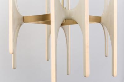 Markus Haase Markus Haase Bleached Ash and Onyx Chandelier USA 2016