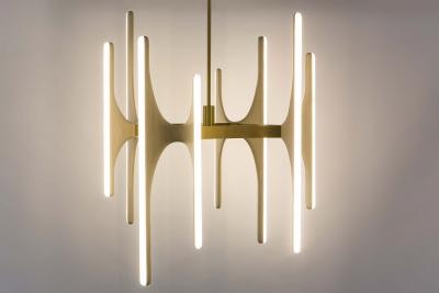 Markus Haase Markus Haase Bleached Ash and Onyx Chandelier USA 2016