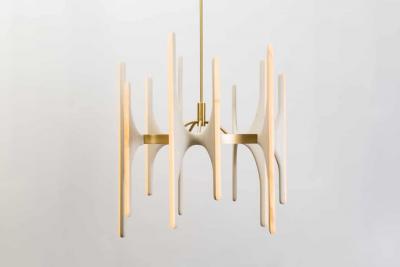Markus Haase Markus Haase Bleached Ash and Onyx Chandelier USA 2017