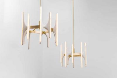Markus Haase Markus Haase Bleached Ash and Onyx Chandelier USA 2017