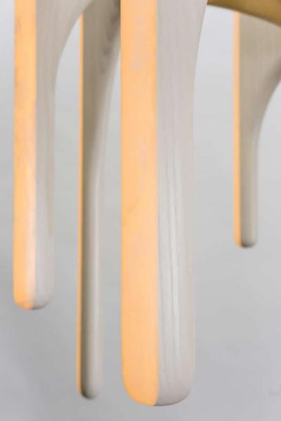 Markus Haase Markus Haase Bleached Ash and Onyx Chandelier USA 2017