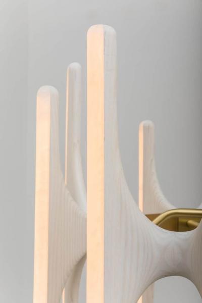 Markus Haase Markus Haase Bleached Ash and Onyx Chandelier USA 2017