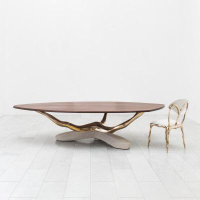 Markus Haase Markus Haase Bronze Walnut and Limestone Dining Table USA 2018