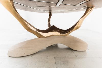 Markus Haase Markus Haase Bronze Walnut and Limestone Dining Table USA 2018