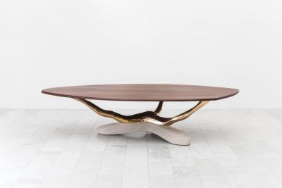 Markus Haase Markus Haase Bronze Walnut and Limestone Dining Table USA 2018