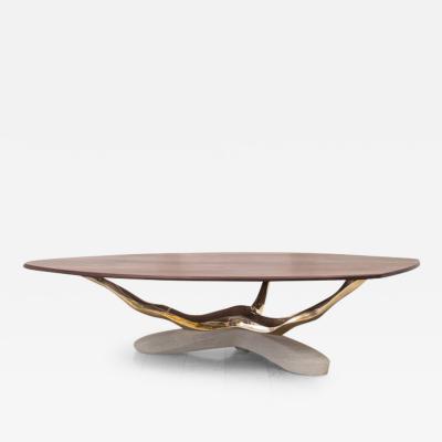 Markus Haase Markus Haase Bronze Walnut and Limestone Dining Table USA 2018