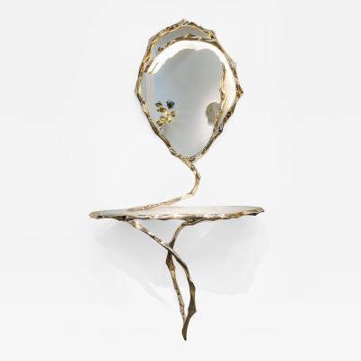 Markus Haase Markus Haase Bronze and Marble Console with Bronze Mirror DE