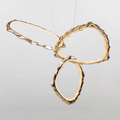 Markus Haase Markus Haase Bronze and Onyx Circlet Chandelier USA 2018