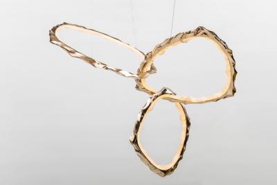 Markus Haase Markus Haase Bronze and Onyx Circlet Chandelier USA 2018