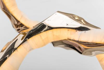 Markus Haase Markus Haase Bronze and Onyx Circlet Chandelier USA 2018