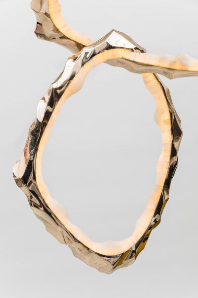 Markus Haase Markus Haase Bronze and Onyx Circlet Chandelier USA 2018