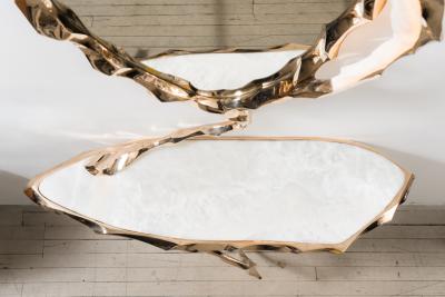 Markus Haase Markus Haase Bronze and Onyx Console with Bronze Mirror DE 2020