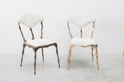 Markus Haase Markus Haase Faceted Bronze Patina Dining Chair USA 2018