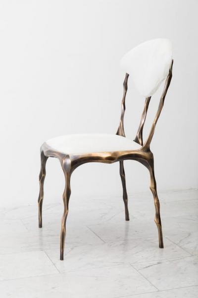 Markus Haase Markus Haase Faceted Bronze Patina Dining Chair USA 2018