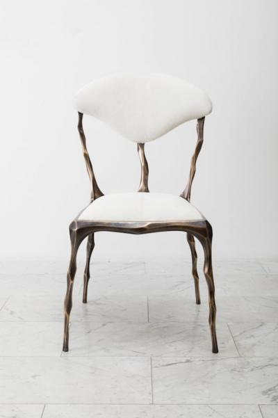 Markus Haase Markus Haase Faceted Bronze Patina Dining Chair USA 2018
