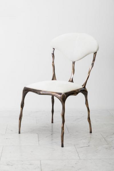 Markus Haase Markus Haase Faceted Bronze Patina Dining Chair USA 2018