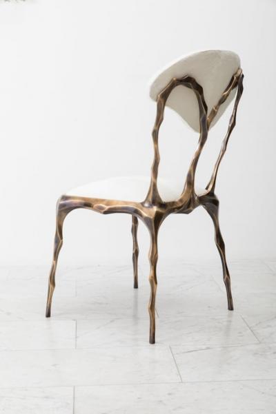 Markus Haase Markus Haase Faceted Bronze Patina Dining Chair USA 2018