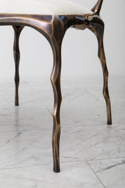 Markus Haase Markus Haase Faceted Bronze Patina Dining Chair USA 2018