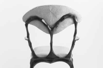 Markus Haase Markus Haase Faceted Bronze Patina Dining Chair with Arms USA 2019