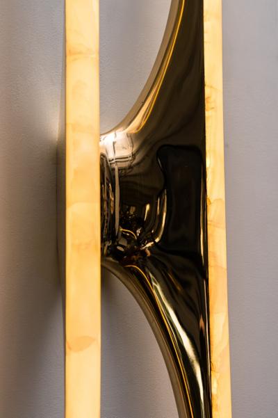 Markus Haase Markus Haase Sculptural Sconce in Polished Bronze and Onyx DE 2023