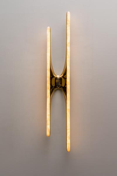 Markus Haase Markus Haase Sculptural Sconce in Polished Bronze and Onyx DE 2023