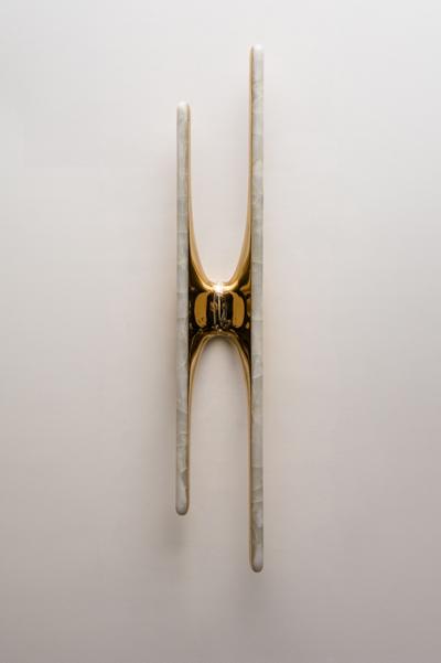 Markus Haase Markus Haase Sculptural Sconce in Polished Bronze and Onyx DE 2023