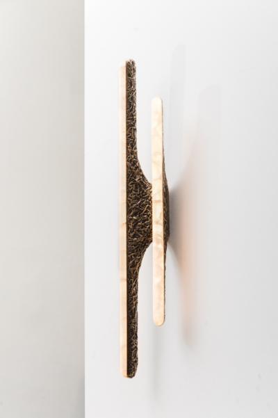 Markus Haase Markus Haase Sculptural Sconce in Textured Bronze and Onyx USA 2019