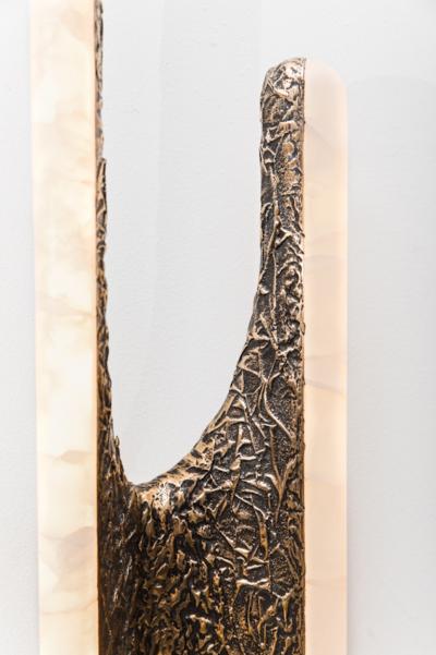 Markus Haase Markus Haase Sculptural Sconce in Textured Bronze and Onyx USA 2019