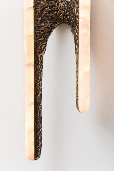 Markus Haase Markus Haase Sculptural Sconce in Textured Bronze and Onyx USA 2019
